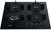 Поверхность газовая Whirlpool AKT 625/NB1 (Чёрная / 4 конфорки / Чугунные решетки / Закаленное стекло / Электроподжиг / Газ контроль)