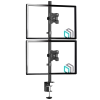 Крепление для двух мониторов ONKRON D208E чёрный, для 13"-34", наклон 45°, поворот 180°, нагрузка до 16 кг, расстояние до стола 87 мм Чёрный