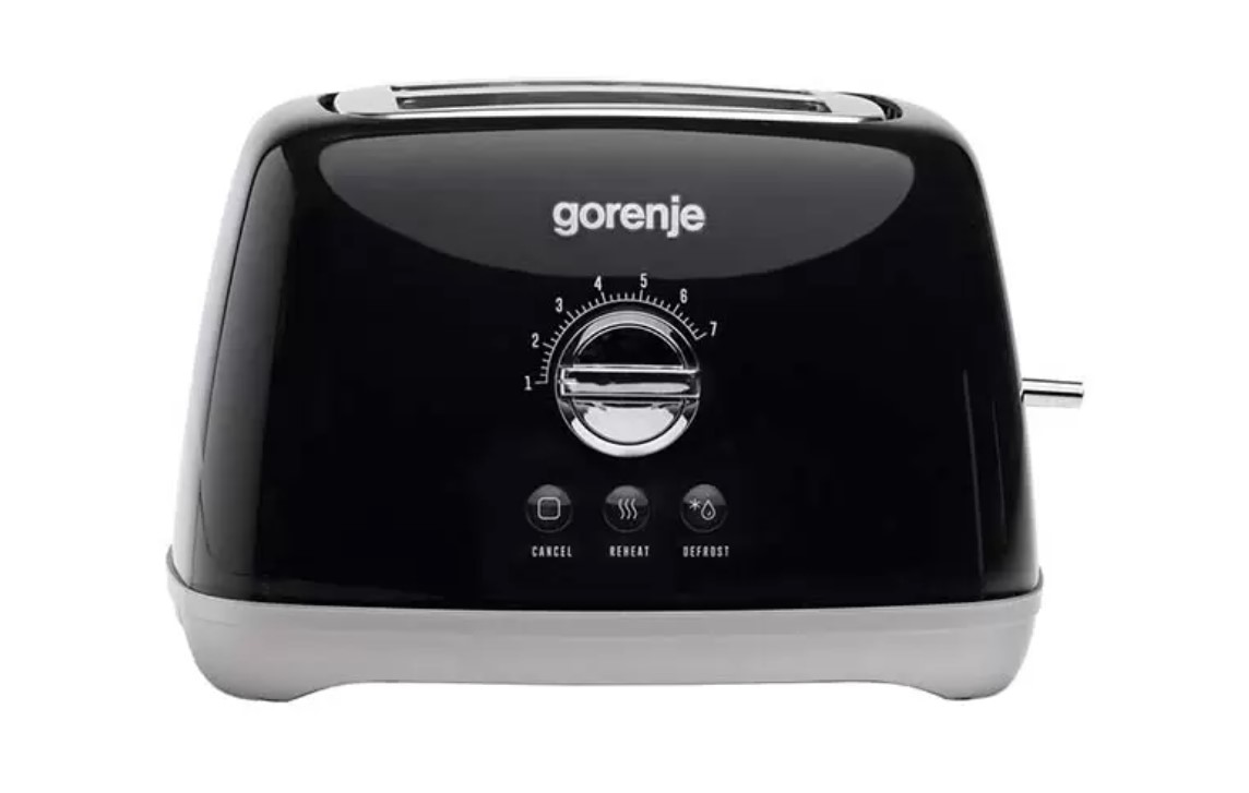 Тостер Gorenje T900RLBK (1000 Вт/ тостов - 2/ подогрев, размораживание/ черный)