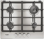 Поверхность газовая Whirlpool TGML 661 IX R (Нерж.сталь / 4 конфорки / Чугунные решетки / Электроподжиг / Газ контроль) Нержавеющая сталь