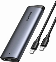 Внешний бокс для SSD M2 Ugreen CM400 (10902) USB-C Female to M.2 M-Key 10G Enclosure с кабелем USB C3.1 GEN2 to USB C 3.1 GEN2. Длина кабеля: 50 см