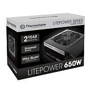Блок питания Thermaltake ATX  650W Litepower APFC,(24+2x4+2х6/8пин) 120mm fan, RTL PS-LTP-0650NPCNEU-2 
