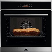 Духовой шкаф Electrolux LOE8F38X (MealAssist 700 / 72 л / до 300°C / Нерж. сталь + чёрное стекло / Катализ / телескопич. напр.(x1) / SoftClose)