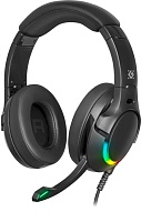 Проводные игровые наушники Defender Galaxy Pro, (объемный звук 7.1, LED), Черные