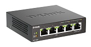 Коммутатор D-Link DGS-1005P/B3A, 5x 1000BASE-T, неуправляемый L2, PoE 4 порта 60 Вт