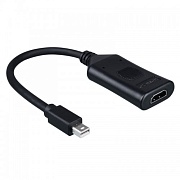 Переходник miniDisplayport - HDMI KS-is (KS-566), вилка-розетка, разрешение до 4K Ultra HD,  длина - 0.2 метра Чёрный