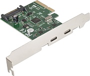 Контроллер ExeGate EXE-313 (PCI-E x4 v3.0, 2*USB3.1 Gen2 Type-C ext., SuperSpeed+ скорость до 10 Гбит/с, разъем доп.питания, ASMedia Chipset ASM3142) 