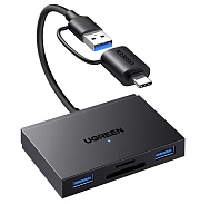 Кардридер UGREEN CM812 (45167) 4-in-1 MicroSD*USB*USB-C*SDXC*SDHC, Цвет: черный заполнить 
