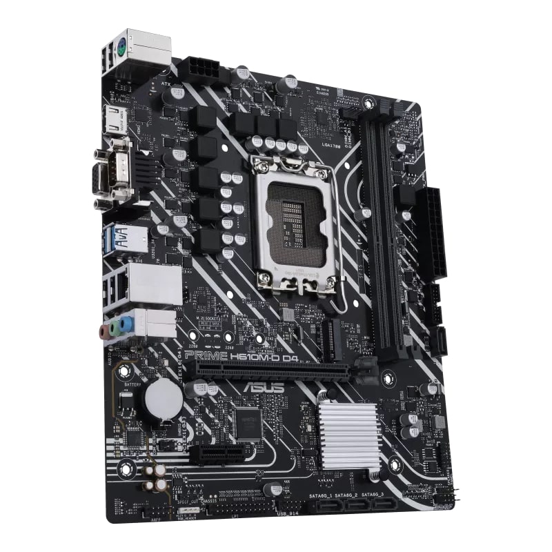 МП <S1700> ASUS PRIME H610M-R-SI White Box, 2DDR5,1PCI-E16, 1xPCI-E x1,1M2,4SATA,2USB2, 2USB3, HDMI,VGA,DP CPU TDP 65W