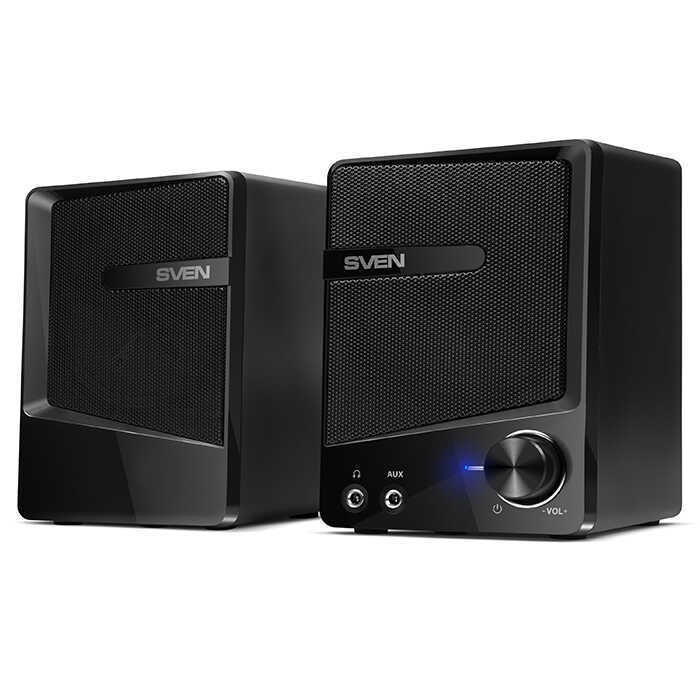 Колонки 2.0 SVEN 248 / 6W / USB - питание / Аудиовыход на наушники / Чёрный / корпус - пластик