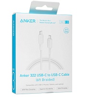 Кабель Anker 322 60W Type C - Type C, 1.8м, белый