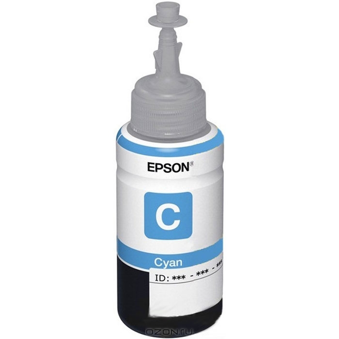 C13T66424A Контейнер Epson C13T66424A L100 Cyan  (ёмкость с чернилами 70мл)-0