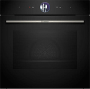 Духовой шкаф Bosch HRG7361B1 (Serie8 / 71 л / до 300°C / Черное стекло / Гриль / Съемные напр. / AddedSteam / Сенсорное управление / A+)