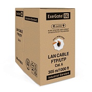 Кабель Exegate FTP, CAT 6, медь, 23AWG, 4 пары, бухта 305м, LSZH, оранжевый (EX289279RUS)