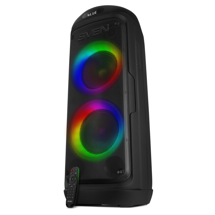 Беспроводная портативная колонка SVEN PS-770 / 100W / microSD / USB / FM / Bluetooth /  Батарея 4400mAh / RGB подсветка / караоке / Чёрный