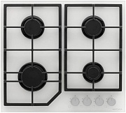 Поверхность газовая KRONA NEBEL 60 WH (Белое стекло / 4 конфорки / (2/2/2,9/1кВт) / чугун. реш. / электроподжиг / газ контроль)