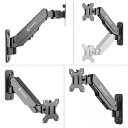 Кронштейн для ТВ ONKRON G120 чёрный, для 13"-34", наклон 35°, поворот 180°, нагрузка до 8 кг, расстояние до стены 99-361 мм Чёрный