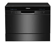 Машина посудомоечная отдельностоящая компактная Hansa ZWM556BH (6 комплектов / Расход воды - 6,5 л / AntiFlood / Чёрная)