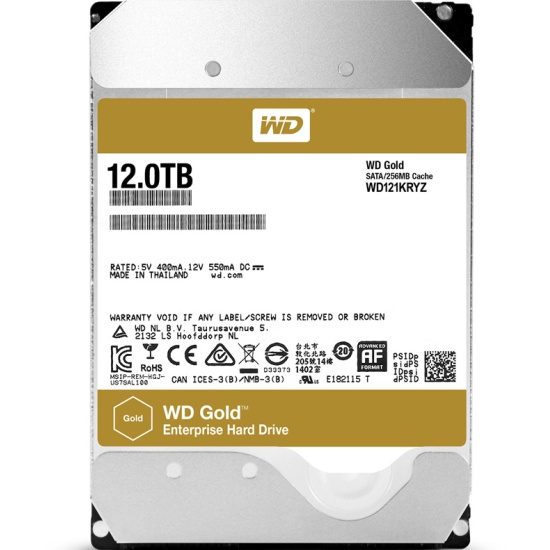 Жесткий диск 12 000Gb WD Gold 256MB 7200rpm  WD121KRYZ  для серверов и ЦОД