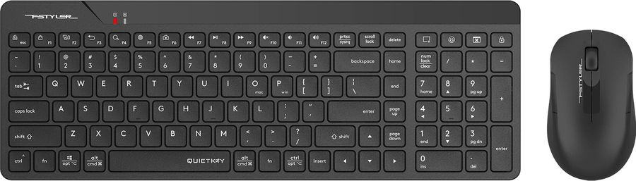 Комплект клавиатура+мышь беспроводная A4Tech Fstyler FG2300 AIR USB slim черный