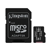 Память micro Secure Digital Card  64Gb  class10 Kingston Canvas Select Plus  CL10 UHS-I Card + SD Adapter [SDCS2/64GB] 