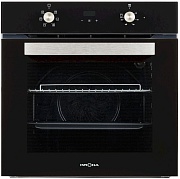 Духовой шкаф KRONA REGINA 60 BL (72 л / до 260 °C / Чёрное стекло / Традиционная очистка / Гриль / Рельефные направляющие / А)