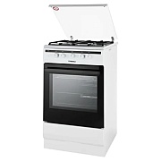 Плита газовая Hansa FCGW580977 (Белая / духовка - 70 л / 4 газовые конфорки / чугун. решетки / металл. крышка / газконтроль / эл.поджиг)