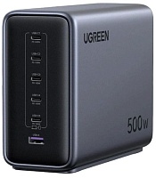 Сетевое зарядное устройство Ugreen X759, (USB/Type-C*5/USB-A/3A/500W/GaN/PD/QC), Серое (55550B)