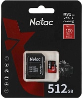 Память micro Secure Digital Card 512Gb class10 V30 UHS I U3 Netac / c адаптером SD /NT02P500PRO-512G-R/