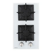 Поверхность газовая KRONA CALORE 30 WH (Белый / 2 конфорки /1,7 кВт / 2,6 кВт / закаленное стекло / чугун. реш.) Белый