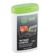 Чистящие салфетки в пластиковой тубе Cactus 100шт для  планшетов и смартфонов малая туба  (CS-T1005) срок