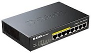 Коммутатор D-Link DGS-1008P, 8x 1000BASE-T, неуправляемый L2, PoE 4 порта 60 Вт