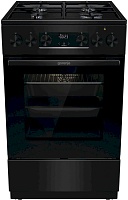 Плита комбинированная Gorenje GK5C60BJ (Advanced / Чёрная / духовка - 62 л / 4 газовые конфорки / чугун. решетки)