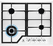 Поверхность газовая Electrolux EGS6436WW (Slimline 600/ Белая сталь/чугун.решетки / 4 конфорки (1,9/1,0/1,9/WOK4,0 кВт) / газконтроль / электроподжиг) Белый