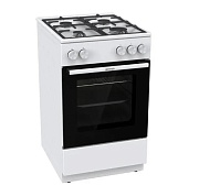 Плита газовая Gorenje GG5A10WFFM (G400 / Белая / духовка - 70 л / 4 газовые конфорки / чугун. решетки / газ-контроль / электроподж.)