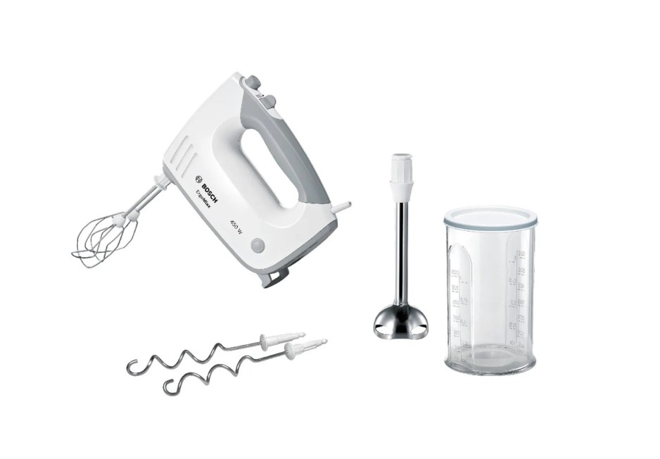 Миксер Bosch MFQ36470 (450Вт/ ручной/ скоростей 5/ корпус пластик/ насадок 3/ турборежим/ белый)