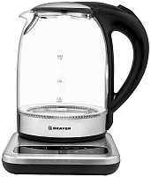 Чайник Brayer BR1003  (2200Вт / 1,7л / стекло / контроль температуры) Чёрный