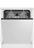 Машина посудомоечная встраиваемая 60 см Beko BDIN38530A (15 комплектов / 3 полки / расход воды - 9,5 л / Луч на полу / Внутренняя подсветка / А+++) Белый