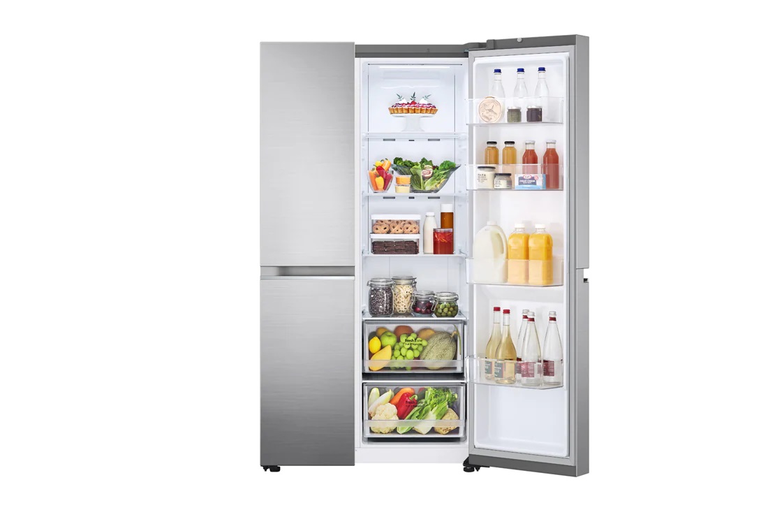 Холодильник Side by Side LG GSBV70PZTE (Объем - 635 л / Высота - 179 см / A+ / Серебристый / No Frost / LINEARCooling™ / DoorCooling+™ / Wi-Fi)