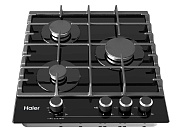 Поверхность газовая Haier HHX-G53CNMB (Узкая, 45см / Черная / 3 конфорки (1/1,75/3 кВт) / закаленное стекло / чугун. решетки / таймер / 5,75 кВт)