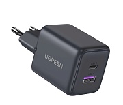 Сетевое зарядное устройство Ugreen X516 (55539) (USB-A/Type-C/3A/30W/быстрая зарядка/серый) Серый
