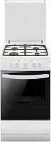 Плита газовая Hansa FCGW530253 (Белая / духовка - 70 л / 4 газовые конфорки / чугун. решетки / металл. крышка / газконтроль / эл.поджиг)