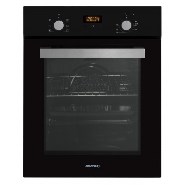 Духовой шкаф MPM MPM-45-BO-20 (узкий 45 см / 47 л / до 240 °C / Чёрное стекло / AquaClean / съемные направляющие / А)