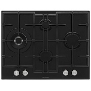 Поверхность газовая KRONA RITTER 67/60 BL (Чёрный / 67см / 4 конфорки / (1,0/2,0/2,9/3,8WOK) кВт / закаленное стекло / чугун. реш.)
