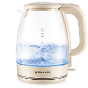 Чайник Brayer BR1067 (2200 Вт / 1,7 л / стекло / бежевый) Бежевый