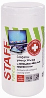 Салфетки АНТИБАКТЕРИАЛЬНЫЕ универсальные, STAFF "EVERYDAY", 10x12 см, 100 шт., 513478 срок 