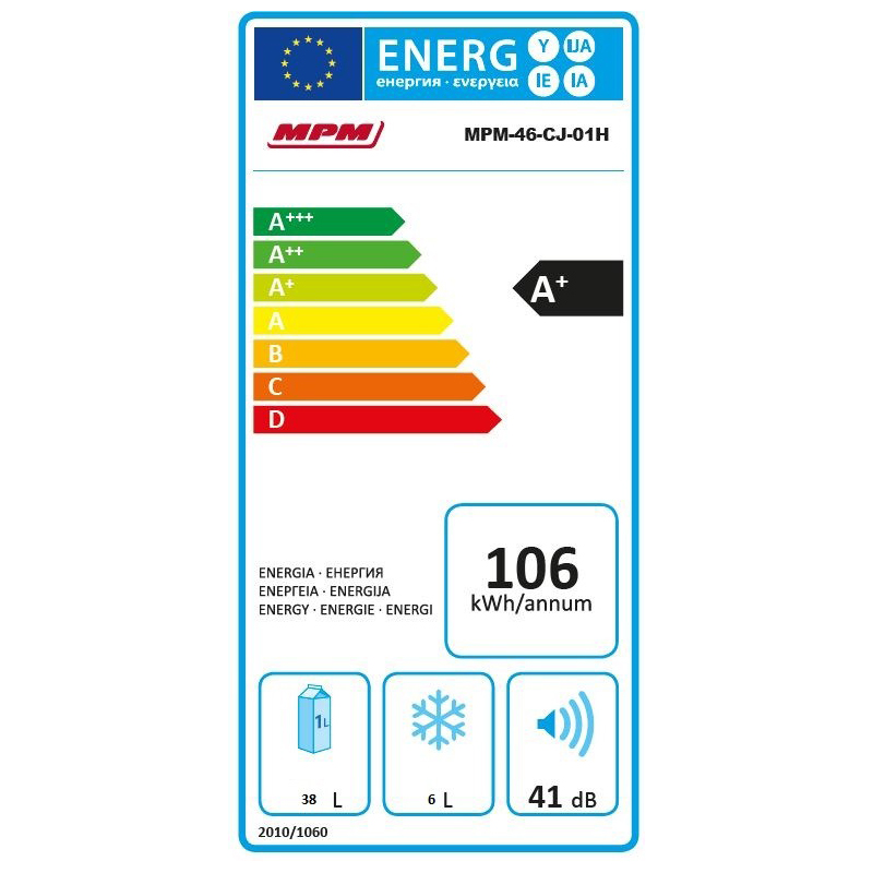 Холодильник MPM MPM-46-CJ-01/H (Объем - 41 л / Высота - 51 см / A / Белый)