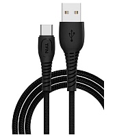 Кабель TFN FORZA USB Type-C - USB, плетеный, 6A, 1 метр, черный (TFN-CUSBCUSB5A1MBK) Чёрный