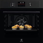 Духовой шкаф Electrolux EOD4P57H (SteamBake 600 / 72 л / до 300°C / Чёрный / Пиролиз / телескоп. напр. (x1))
