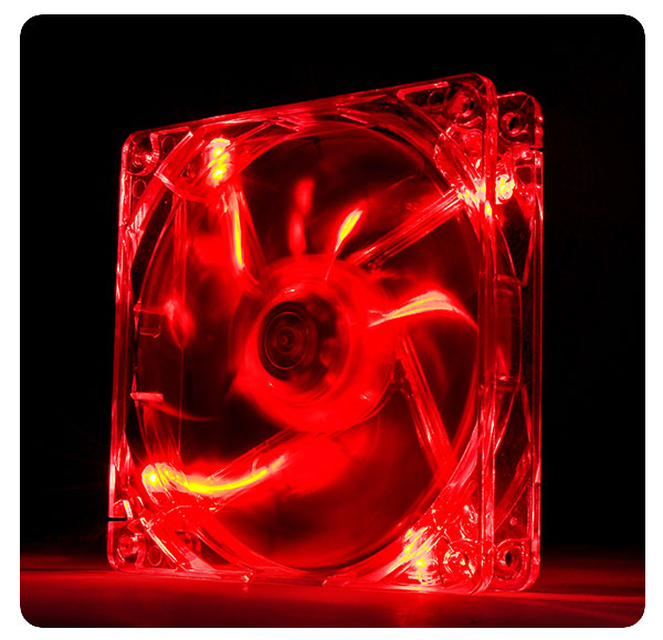 Кулер Thermaltake для корпуса Pure 12 LED/Fan/120mm/1000rpm/Transparent/LED Red CL-F019-PL12RE-A